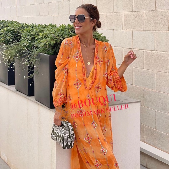 BLOGGERS FAV ZARA LIMITED EDITION ORANGE TUNIC DRESS - Picture 10 of 16